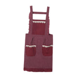 Maxbell Kitchen Apron Gardening Apron with Pockets Barista Apron for Home Red