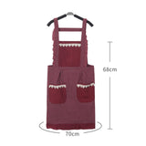 Maxbell Kitchen Apron Gardening Apron with Pockets Barista Apron for Home Red