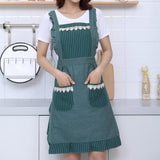 Maxbell Kitchen Apron Gardening Apron with Pockets Barista Apron for Home Green