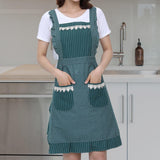 Maxbell Kitchen Apron Gardening Apron with Pockets Barista Apron for Home Green