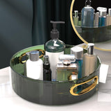 Maxbell Turntable Cupboard Organizer Vanity Tray Candle Holder Tray for Home Green
