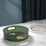 Maxbell Turntable Cupboard Organizer Vanity Tray Candle Holder Tray for Home Green