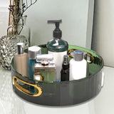 Maxbell Turntable Cupboard Organizer Vanity Tray Candle Holder Tray for Home Green