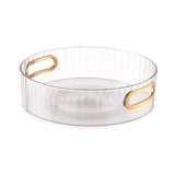 Maxbell Turntable Cupboard Organizer Vanity Tray Candle Holder Tray for Home White