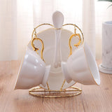 Maxbell Coffee Mug Holder Drain Rack Cup Display Stand for Counter Cabinet Golden
