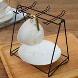 Maxbell Cup Holder Storage Rack with 6 Hooks Organizer Accessories Drying for Bowl