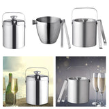 Maxbell Stainless Steel Ice Beer Bucket Beer Wine Cooler Holder for Home BBQ Parties 1300ml with Lid