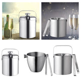 Maxbell Stainless Steel Ice Beer Bucket Beer Wine Cooler Holder for Home BBQ Parties 1300ml with Lid