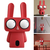 Maxbell Rabbit Statue Bunny Figure for Living Room Shelf Decor Red
