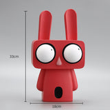Maxbell Rabbit Statue Bunny Figure for Living Room Shelf Decor Red