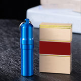 Maxbell Zinc Alloy Cigarette Case Holder with Keychain Waterproof for Travel Purse Blue