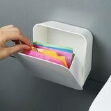 Maxbell Wall Mounted Flip Storage Box Strong for Cotton Swab makeup case Tissue