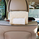 Maxbell Car Vehicle Backseat Tissue Holder Hanging Saving Space with Elastic Band Beige