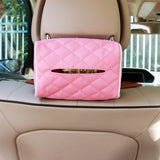 Maxbell Car Vehicle Backseat Tissue Holder Hanging Saving Space with Elastic Band Pink