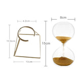 Maxbell Nordic Golden Hourglass Ornament with rack Decorative Glass for Decor