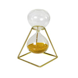 Maxbell Nordic Golden Hourglass Ornament with rack Decorative Glass for Decor