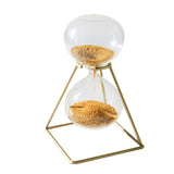Maxbell Nordic Golden Hourglass Ornament with rack Decorative Glass for Decor