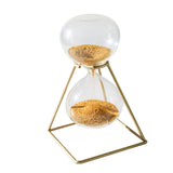 Maxbell Nordic Golden Hourglass Ornament with rack Decorative Glass for Decor