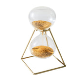 Maxbell Nordic Golden Hourglass Ornament with rack Decorative Glass for Decor