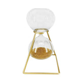 Maxbell Nordic Golden Hourglass Ornament with rack Decorative Glass for Decor