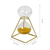 Maxbell Nordic Golden Hourglass Ornament with rack Decorative Glass for Decor