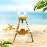 Maxbell Nordic Golden Hourglass Ornament with rack Decorative Glass for Decor