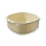 Maxbell Fruit Drain Basket Basin Colander Bowl with Handles for Vegetable Rice Beige