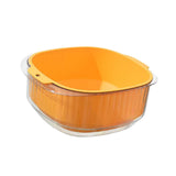 Maxbell Fruit Drain Basket Basin Colander Bowl with Handles for Vegetable Rice Yellow