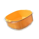 Maxbell Fruit Drain Basket Basin Colander Bowl with Handles for Vegetable Rice Yellow