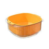 Maxbell Fruit Drain Basket Basin Colander Bowl with Handles for Vegetable Rice Yellow