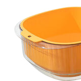 Maxbell Fruit Drain Basket Basin Colander Bowl with Handles for Vegetable Rice Yellow