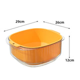 Maxbell Fruit Drain Basket Basin Colander Bowl with Handles for Vegetable Rice Yellow