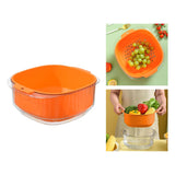 Maxbell Fruit Drain Basket Basin Colander Bowl with Handles for Vegetable Rice Orange