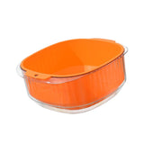 Maxbell Fruit Drain Basket Basin Colander Bowl with Handles for Vegetable Rice Orange