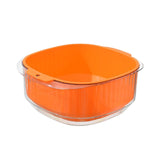 Maxbell Fruit Drain Basket Basin Colander Bowl with Handles for Vegetable Rice Orange