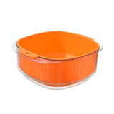 Maxbell Fruit Drain Basket Basin Colander Bowl with Handles for Vegetable Rice Orange