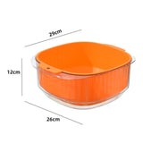 Maxbell Fruit Drain Basket Basin Colander Bowl with Handles for Vegetable Rice Orange