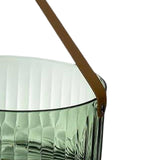 Maxbell Multipurpose Ice Bucket PU Leather Handle for Picnic Camping Green Large