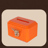 Maxbell Napkin Paper Holder Deer Head Sculpture Tissue Box for Countertop Orange