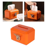 Maxbell Napkin Paper Holder Deer Head Sculpture Tissue Box for Countertop Orange