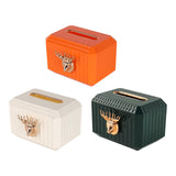 Maxbell Napkin Paper Holder Deer Head Sculpture Tissue Box for Countertop Orange