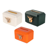 Maxbell Napkin Paper Holder Deer Head Sculpture Tissue Box for Countertop Orange