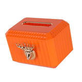 Maxbell Napkin Paper Holder Deer Head Sculpture Tissue Box for Countertop Orange