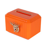 Maxbell Napkin Paper Holder Deer Head Sculpture Tissue Box for Countertop Orange