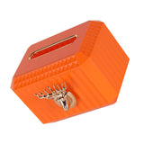 Maxbell Napkin Paper Holder Deer Head Sculpture Tissue Box for Countertop Orange