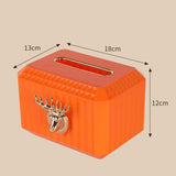 Maxbell Napkin Paper Holder Deer Head Sculpture Tissue Box for Countertop Orange