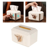Maxbell Napkin Paper Holder Deer Head Sculpture Tissue Box for Countertop White