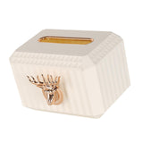 Maxbell Napkin Paper Holder Deer Head Sculpture Tissue Box for Countertop White