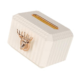 Maxbell Napkin Paper Holder Deer Head Sculpture Tissue Box for Countertop White