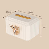 Maxbell Napkin Paper Holder Deer Head Sculpture Tissue Box for Countertop White